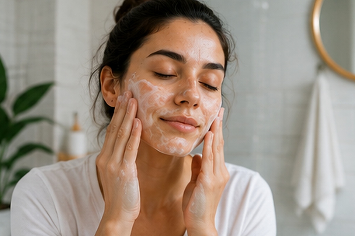 Limpieza suave facial para piel grasa con tendencia acneica