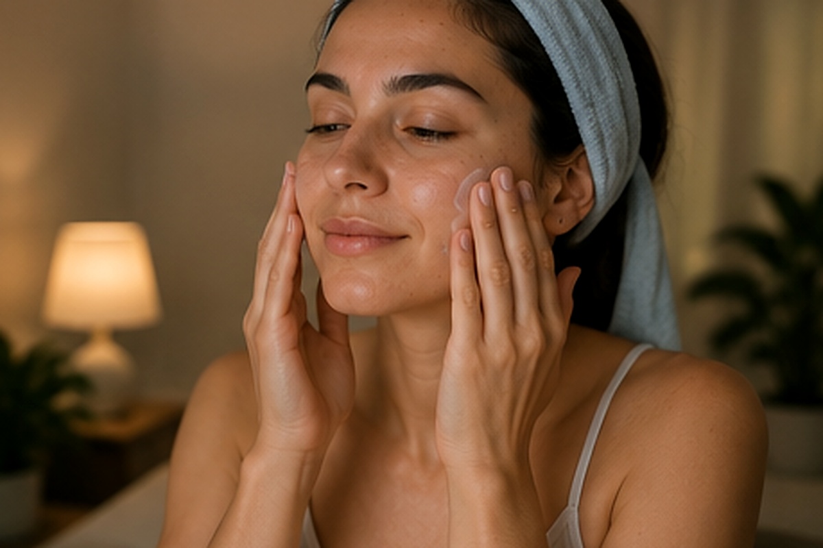 Rutina nocturna de skincare para piel acneica y grasa