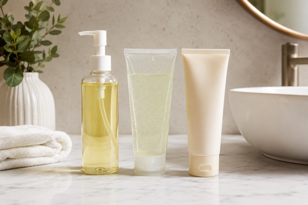 Limpiador oleoso gel y crema limpiadora para doble limpieza facial