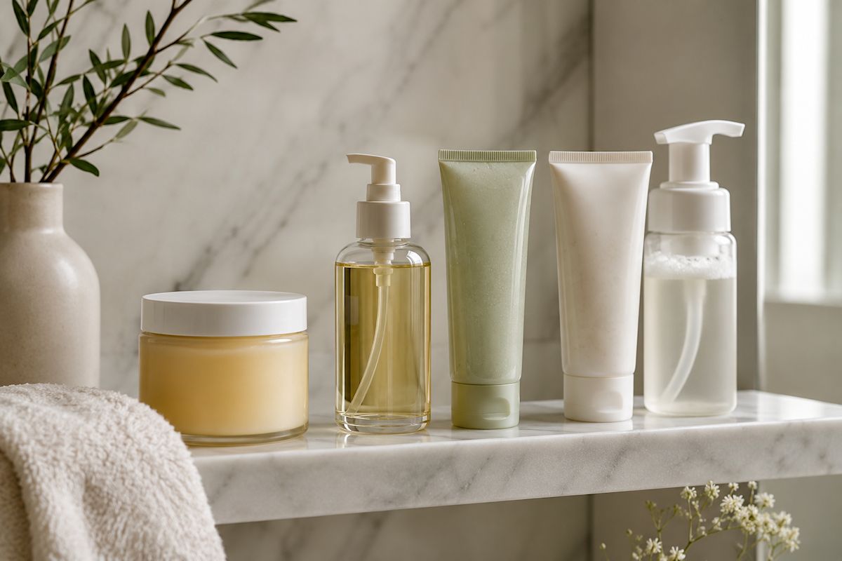 Productos para una rutina de doble limpieza facial