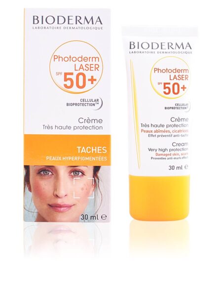 PHOTODERM LASER SPF50+ crème peaux abimées cicatrices 30 ml by Bioderma