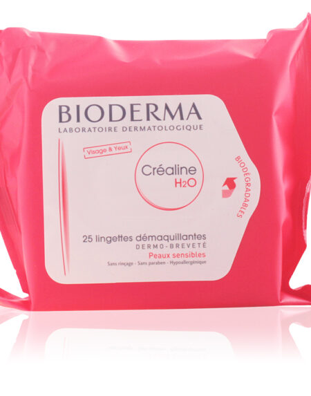 CREALINE H2O 25 lingettes démaquillantes peaux sensibles by Bioderma