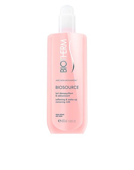 BIOSOURCE softening & make-up removing milk dry skin 400 ml by Biotherm