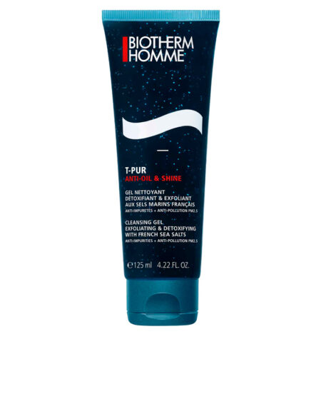 HOMME T-PUR anti-oil & shine black gel facial cleanser 125ml by Biotherm