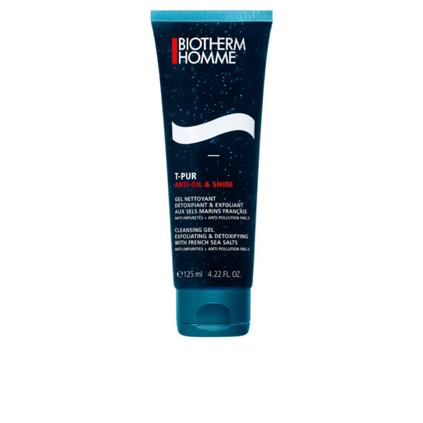 HOMME T-PUR anti-oil & shine black gel facial cleanser 125ml by Biotherm